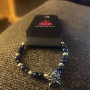 Paparazzi Navy and Silver Beaded Bracelet